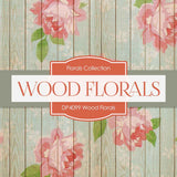 Wood Florals Digital Paper DP4099 - Digital Paper Shop