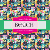 Colorful Beach Digital Paper DP7079 - Digital Paper Shop