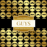 Gold Moustaches Digital Paper DP929 - Digital Paper Shop