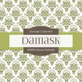Brown Damask Digital Paper DP4951 - Digital Paper Shop