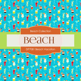 Beach Vacation Digital Paper DP7081 - Digital Paper Shop
