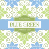 Blue Green Digital Paper DP4205A - Digital Paper Shop