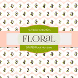 Floral Numbers Digital Paper DP6790 - Digital Paper Shop