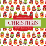 Christmas Owls Digital Paper DP4071B - Digital Paper Shop - 4