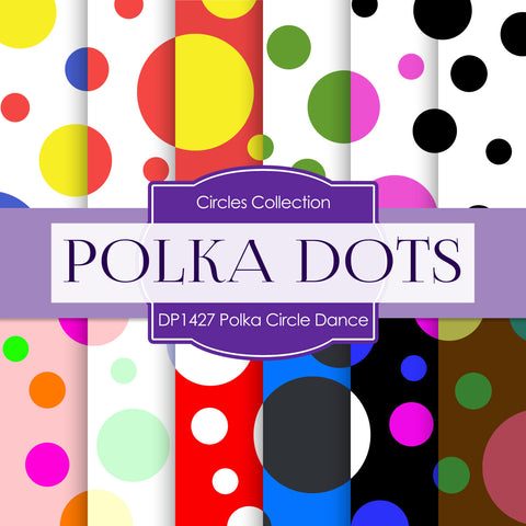 Polka Circle Dance Digital Paper DP1427 - Digital Paper Shop