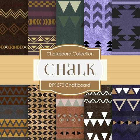 Chalkboard Tribal Digital Paper DP1570 - Digital Paper Shop