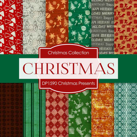 Christmas Presents Digital Paper DP1590 - Digital Paper Shop