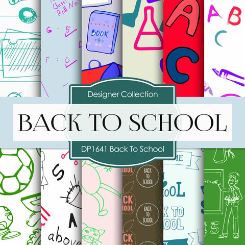 Back To School Digital Paper DP1641 - Digital Paper Shop