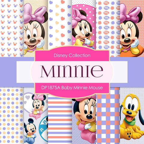 Baby Minnie Mouse Digital Paper DP1875A - Digital Paper Shop