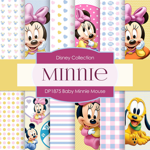 Baby Minnie Mouse Digital Paper DP1875 - Digital Paper Shop
