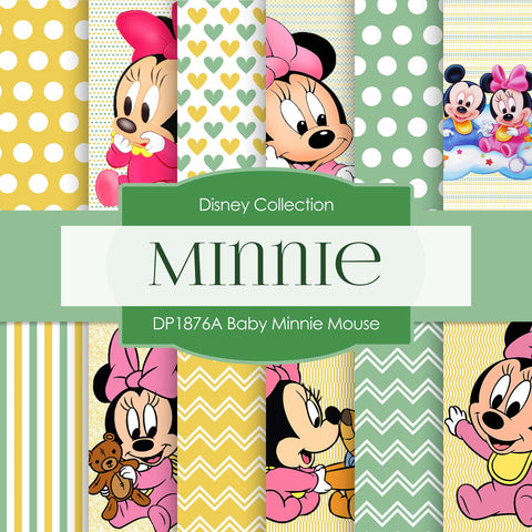 Baby Minnie Mouse Digital Paper DP1876A - Digital Paper Shop