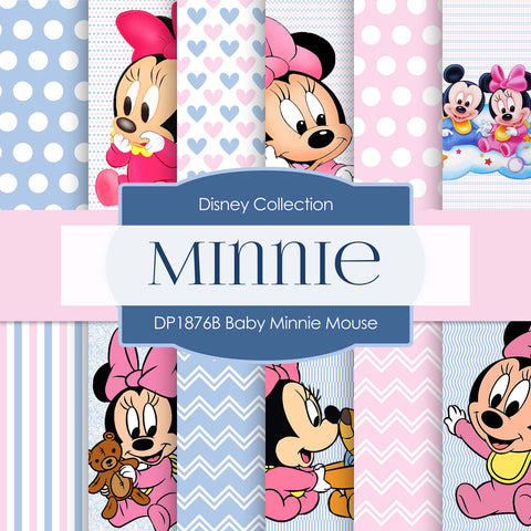 Baby Minnie Mouse Digital Paper DP1876B - Digital Paper Shop