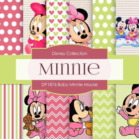 Baby Minnie Mouse Digital Paper DP1876 - Digital Paper Shop
