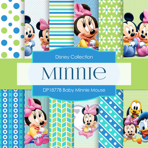 Baby Minnie Mouse Digital Paper DP1877B - Digital Paper Shop