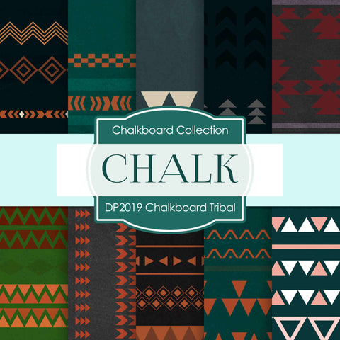 Chalkboard Tribal Digital Paper DP2019 - Digital Paper Shop