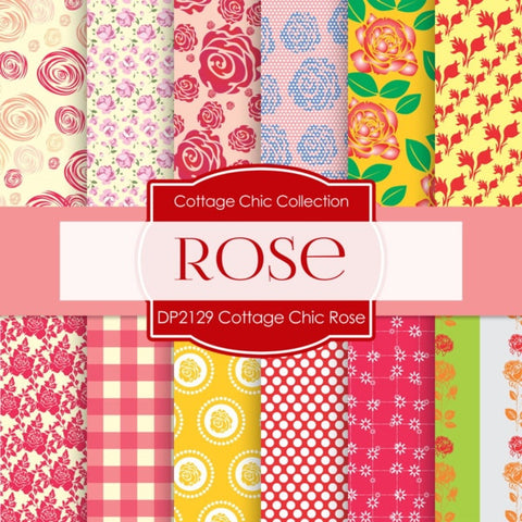 Cottage Chic Rose Digital Paper DP2129 - Digital Paper Shop
