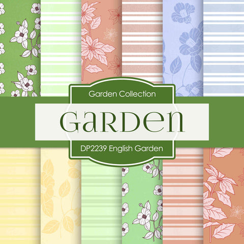 English Garden Digital Paper DP2239 - Digital Paper Shop