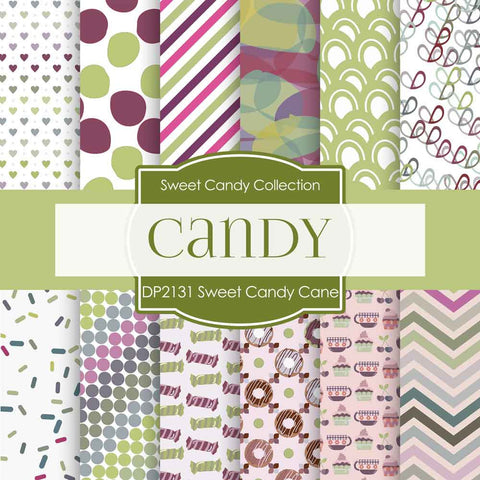 Sweet Candy Cane Digital Paper DP2431 - Digital Paper Shop