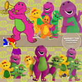 Barney The Dinosaur Digital Paper DP3671 - Digital Paper Shop - 4