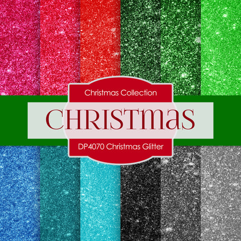 Christmas Glitter Digital Paper DP4070A - Digital Paper Shop - 1