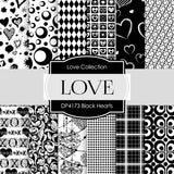 Black Hearts Digital Paper DP4173 - Digital Paper Shop