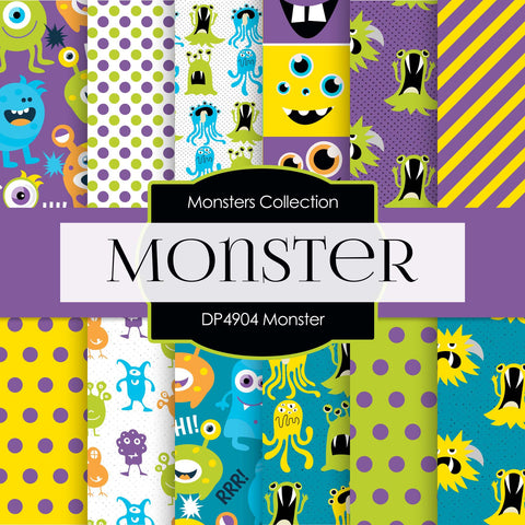 Monsters Digital Paper DP4904 - Digital Paper Shop
