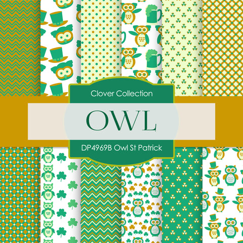 Owl St. Patrick Digital Paper DP4969B - Digital Paper Shop - 1