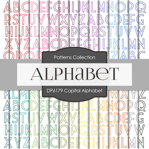 Capital Alphabet Digital Paper DP6179A - Digital Paper Shop