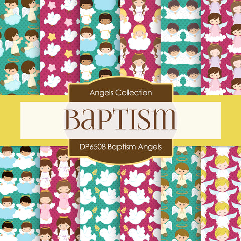 Baptism Angels Digital Paper DP6508 - Digital Paper Shop