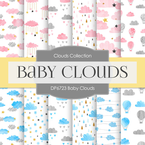 Baby Clouds Digital Paper DP6723 - Digital Paper Shop