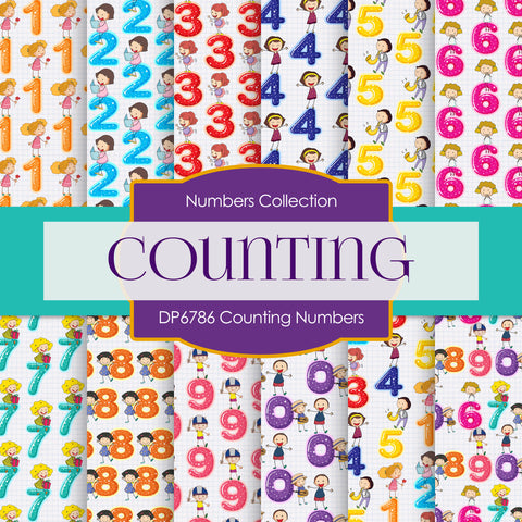 Counting Numbers Digital Paper DP6786 - Digital Paper Shop