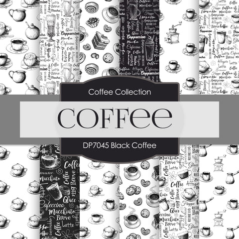 Black Coffee Digital Paper DP7045 - Digital Paper Shop