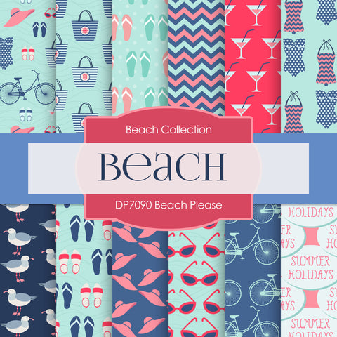 Beach Please Digital Paper DP7090 - Digital Paper Shop