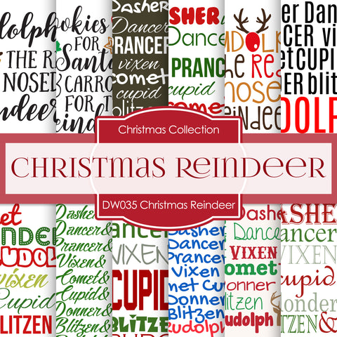 Christmas Reindeer Digital Paper DW035 - Digital Paper Shop