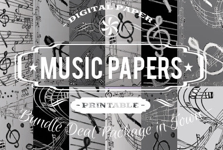 Digital Papers - Music Papers Bundle Deal - Digital Paper Shop