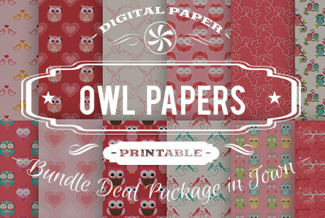 Digital Papers - Owl Papers Bundle Deal - Digital Paper Shop