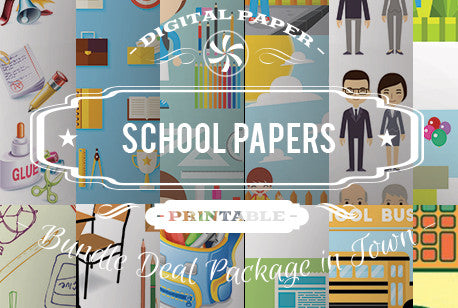 Digital Papers - School Papers Bundle Deal - Digital Paper Shop