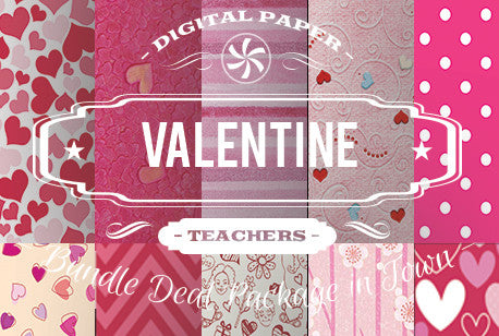 Digital Papers - Valentine Papers Bundle Deal - Digital Paper Shop
