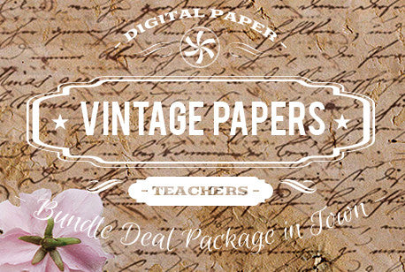 Digital Papers - Vintage Papers Bundle Deal - Digital Paper Shop