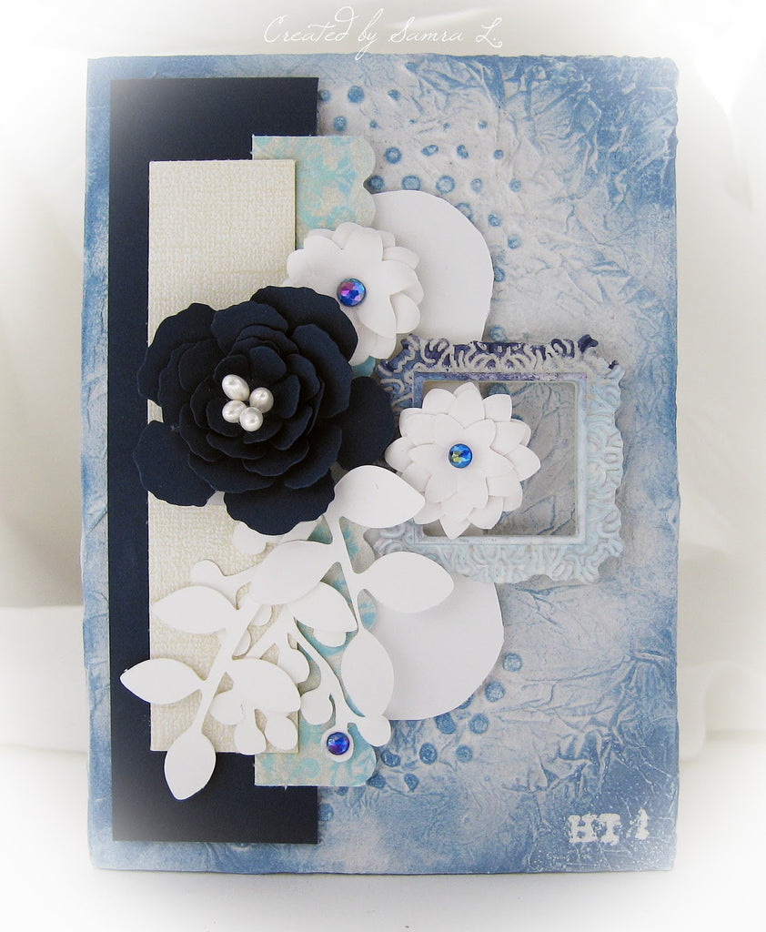 Creating Layers with Blue Floral Paper
