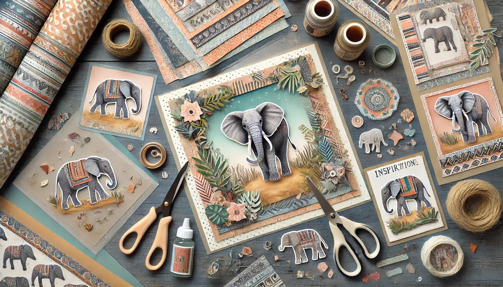 Creative Elephant Digital Paper Printing Crafts