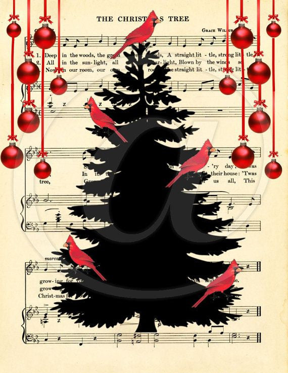 How to Create Vintage Music Paper Christmas Trees