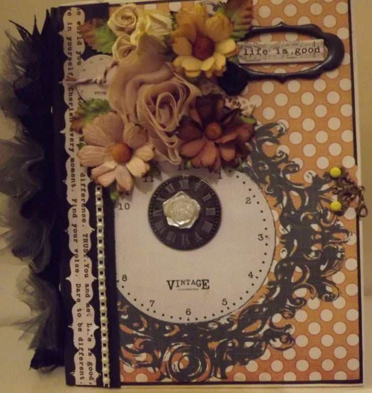 Mixing Pocket Pages with Scrapbook Pages and Vintage Floral Paper