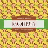 Cartoon Monkey Digital Paper DP6794