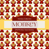New Year Monkey Digital Paper DP6795