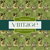 Vintage Cats and Dogs Digital Paper DP2655