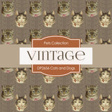 Vintage Cats and Dogs Digital Paper DP2656