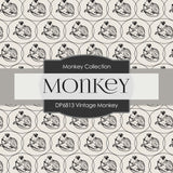 Vintage Monkey Digital Paper DP6813