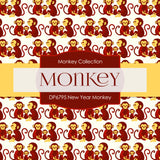 New Year Monkey Digital Paper DP6795