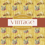 Vintage Cats and Dogs Digital Paper DP2654